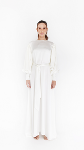 Pure White Satin Dress