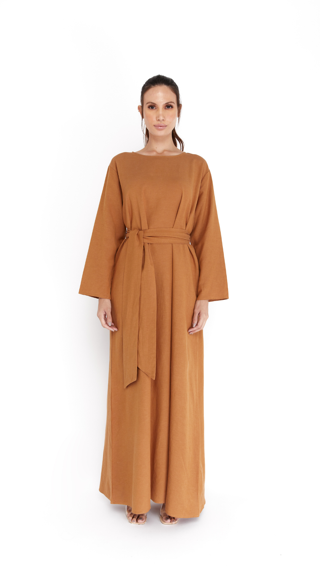Rustic Orange Linen Dress Rustic Orange Linen Dress