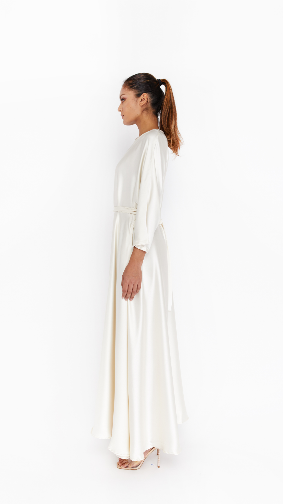 Ivory Flare Satin Dress