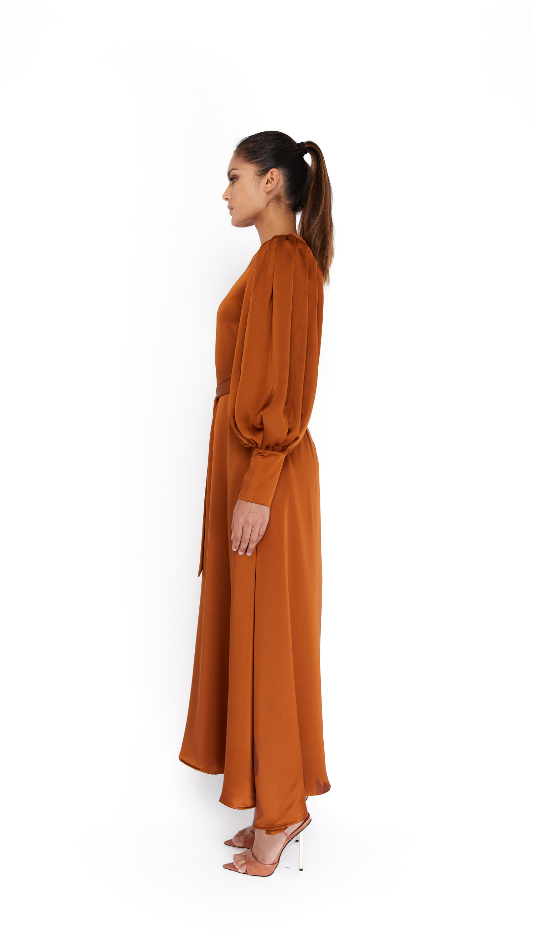 Rustic Orange Satin Dress valoirofficial Rustic Orange Satin Dress valoirofficial