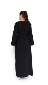 Black Linen Abaya Jacket
